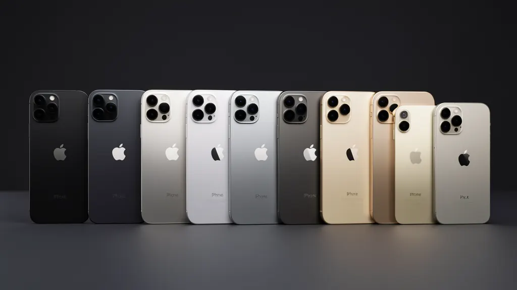 Lineup of all iPhone models from iPhone 16 to iPhone X